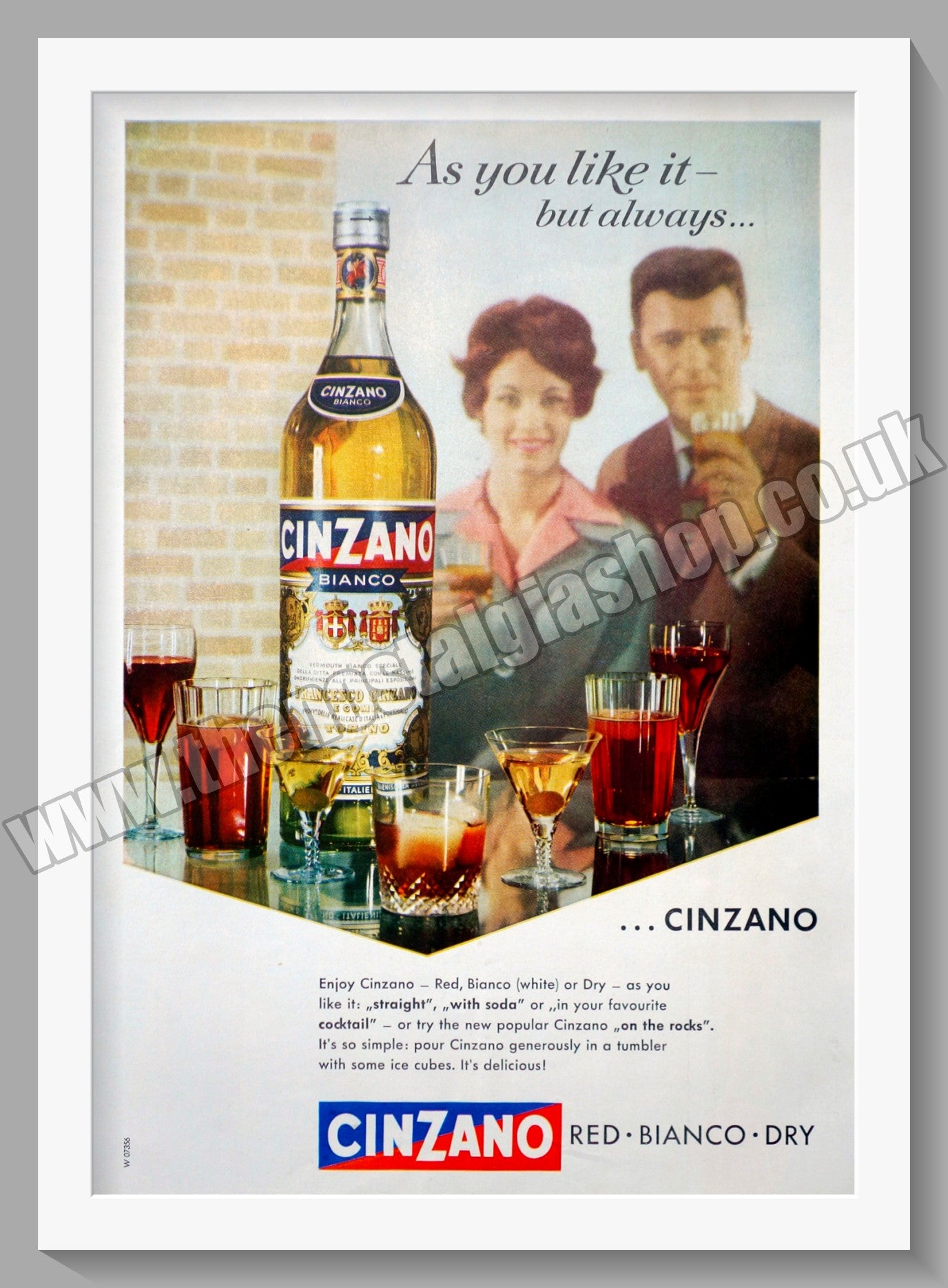 Cinzano Bianco. Original Advert 1960 (ref AD300207)