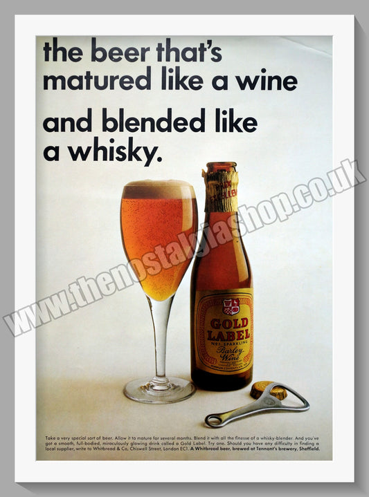 Gold Label. Barley Wine. Original Advert 1966 (ref AD300216)