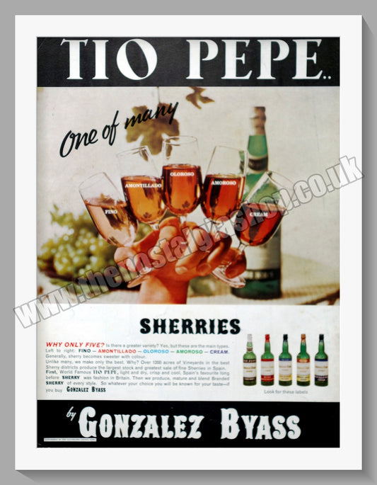 Gonzalez Byass. Tio Pepe Sherry. Original Advert 1967 (ref AD300239)