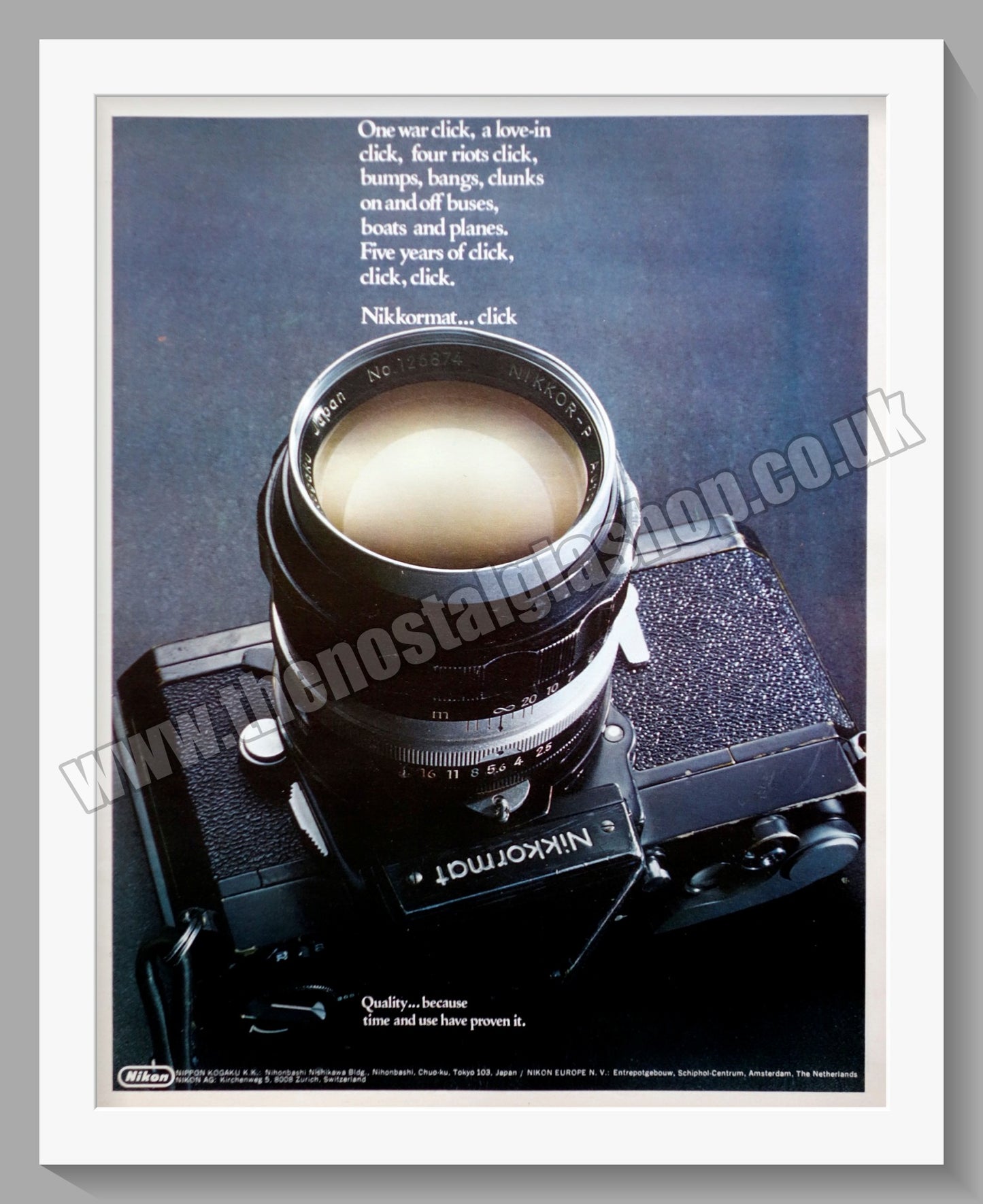Nikon Nikkormat SLR Camera. Original Advert 1970 (ref AD300344)