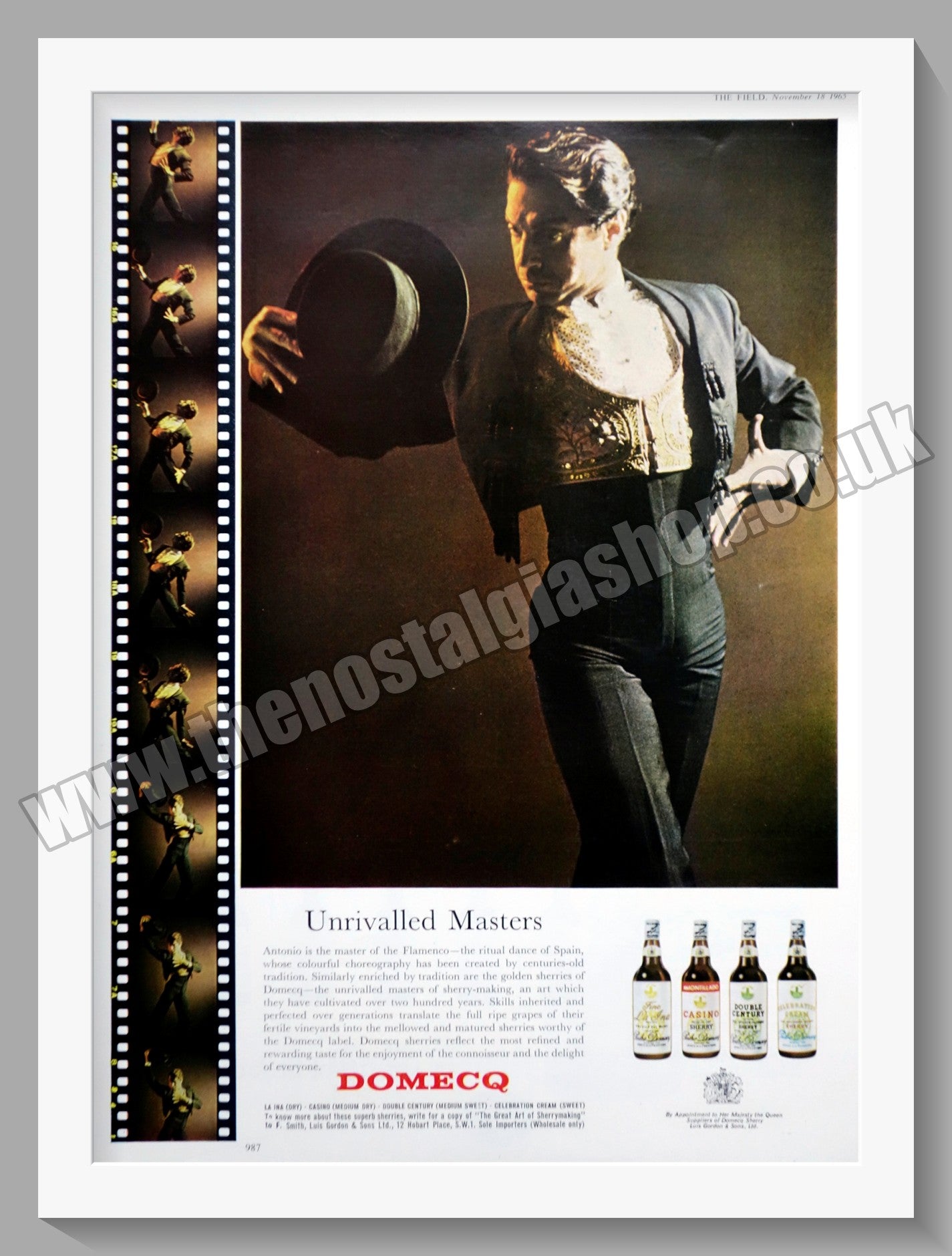 Domecq Sherry. Original  Advert 1965 (ref AD300378)