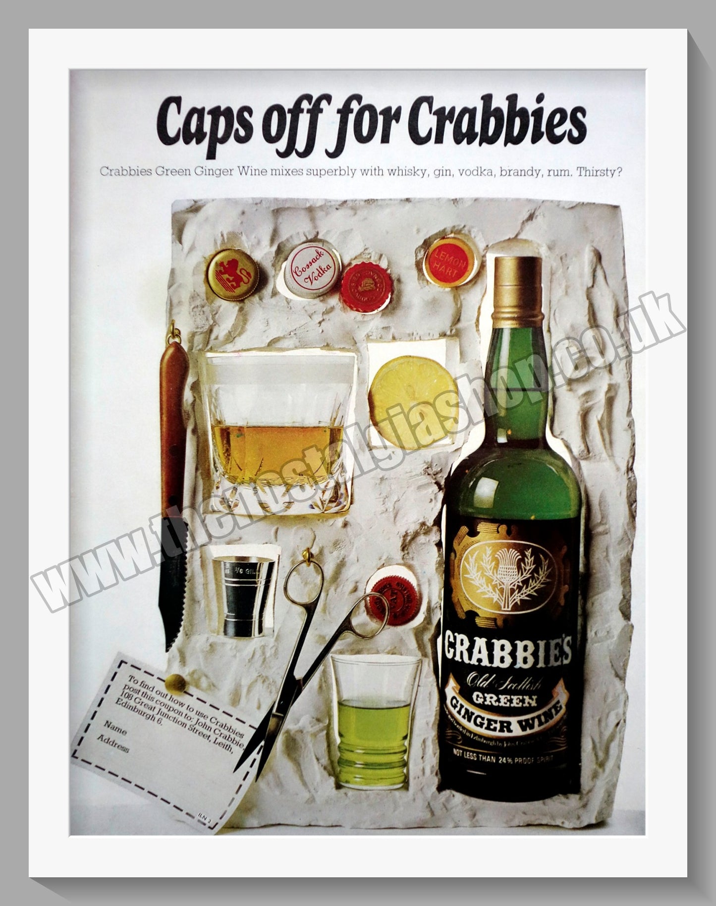 Crabbie's Green Ginger Wine. Original  Advert 1970 (ref AD300385)