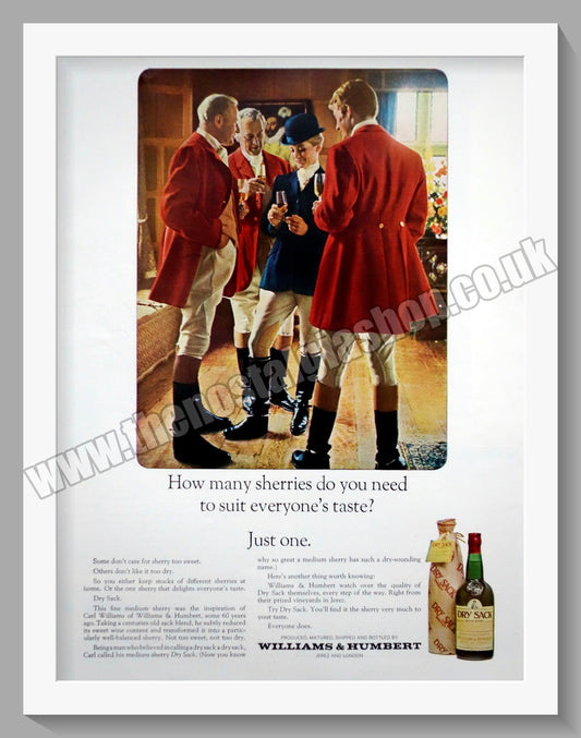 Dry Sack Sherry. Original Advert 1965 (ref AD300392)