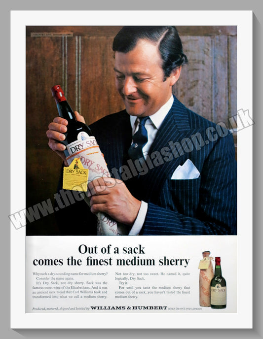 Dry Sack Sherry. Williams And Humbert. Original Advert 1966 (ref AD300397)