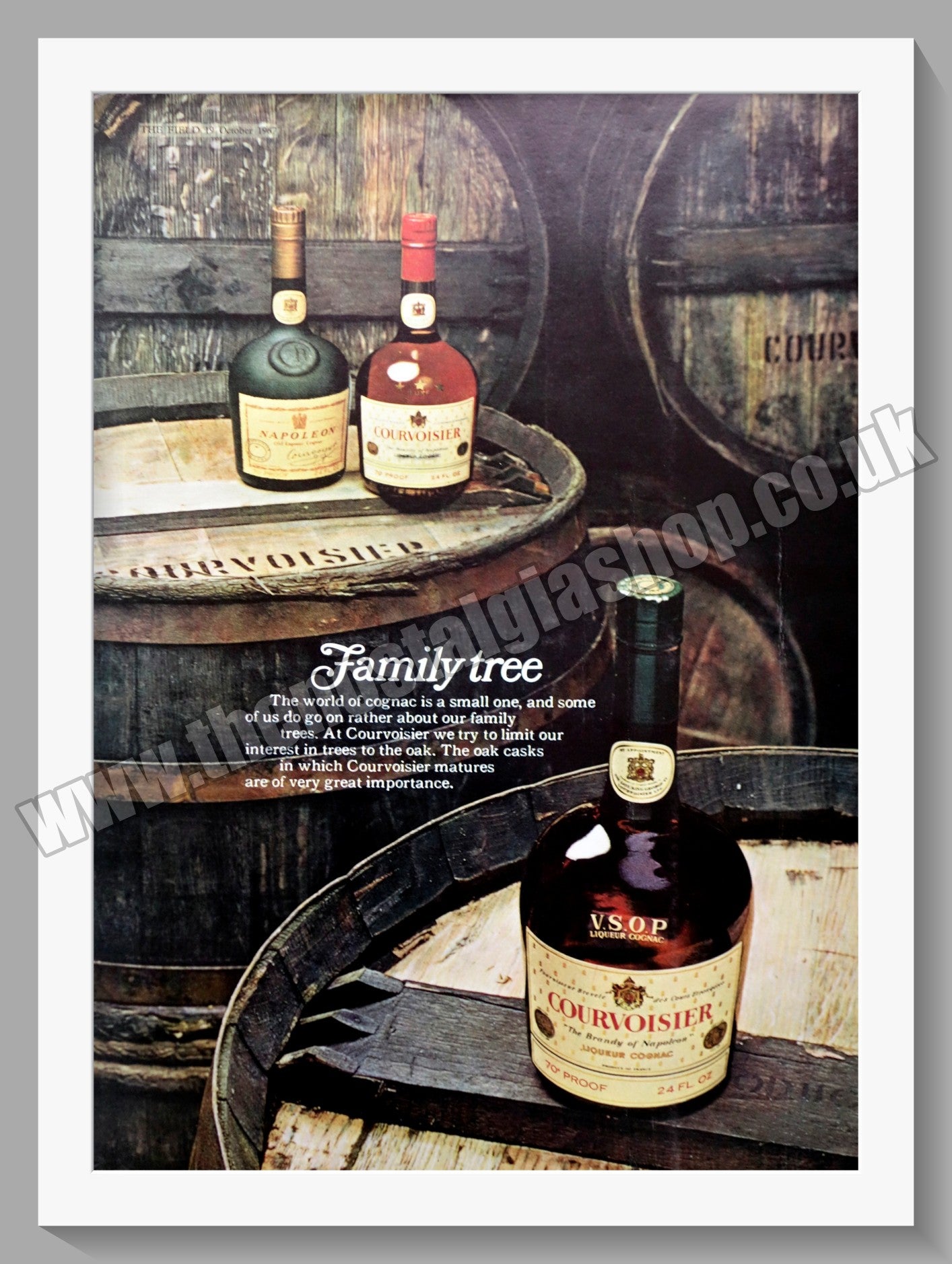 Courvoisier Cognac. Original Advert 1967 (ref AD300403)