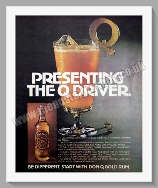 Don Q Puerto Rican Rum. Original Advert 1978 (ref AD300447)