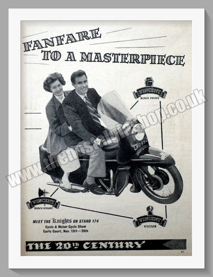 Vincent Motorcycles. Set of 2 Vintage Adverts 1954 (ref AD56550)