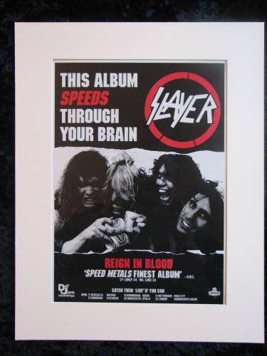 Slayer  Reign In Blood Original Advert 1986 (ref AD134)