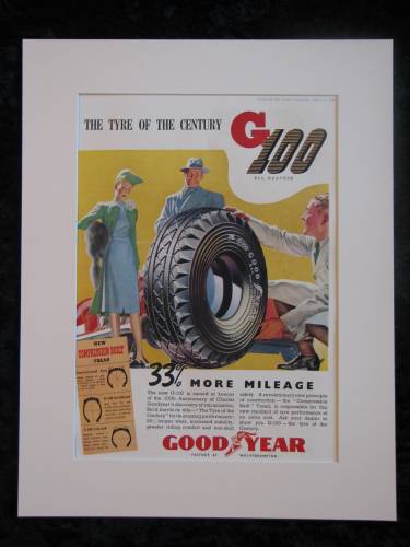 GOODYEAR G100 TYRES original advert 1939 (ref AD325)