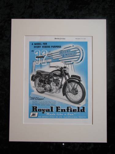 Royal Enfield 250 Clipper original advert 1953 (ref AD334)