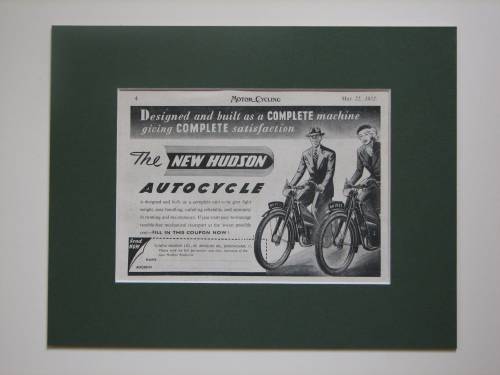 Hudson Autocycles original advert 1952 (ref AD368)